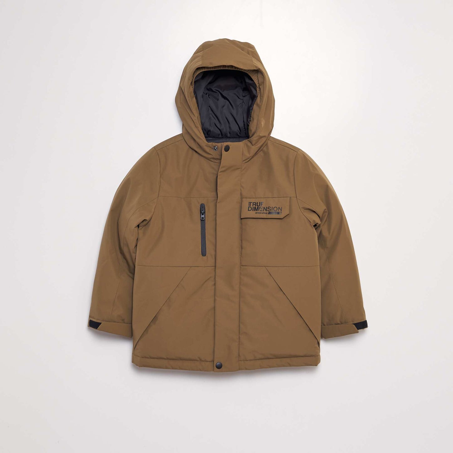 Parka technique à capuche Marron