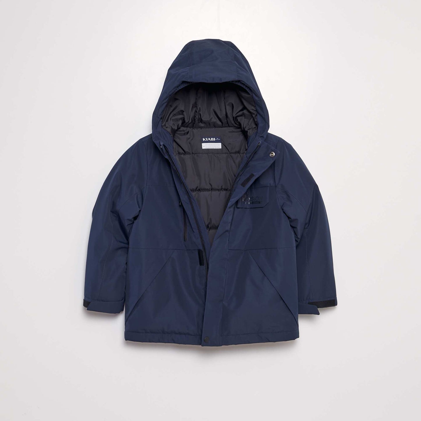 Parka technique à capuche Bleu