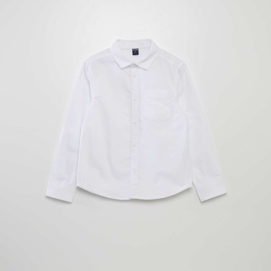 Chemise manches longues oxford blanc