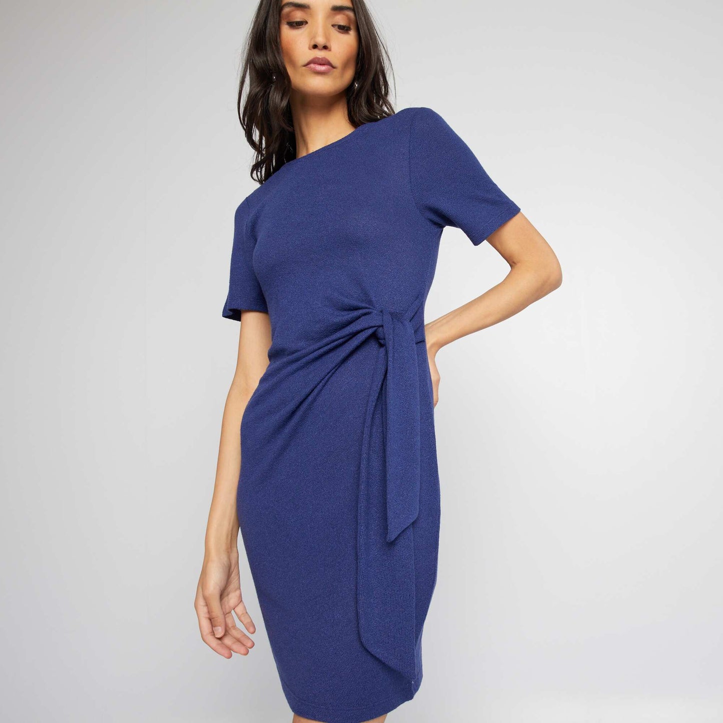 Robe style rustique à nœud Bleu