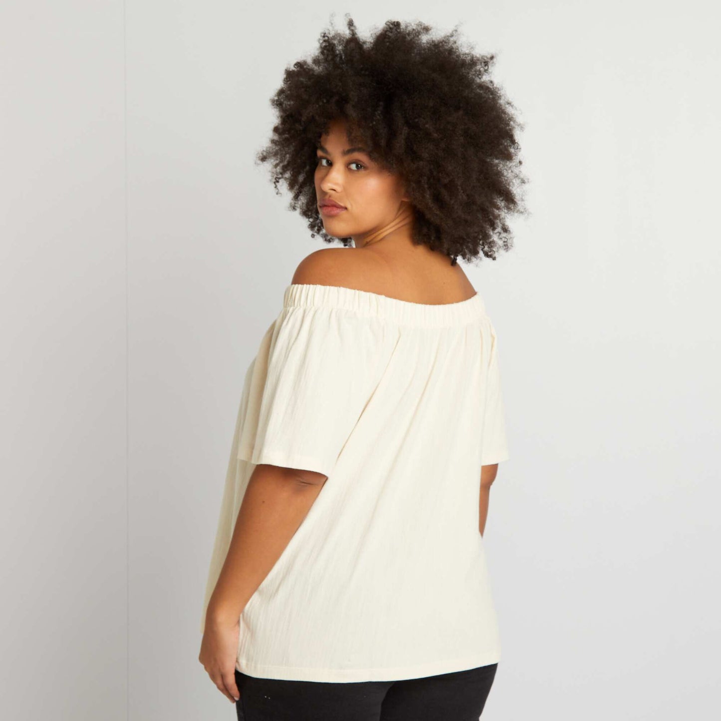 Tee-shirt col bardot Beige