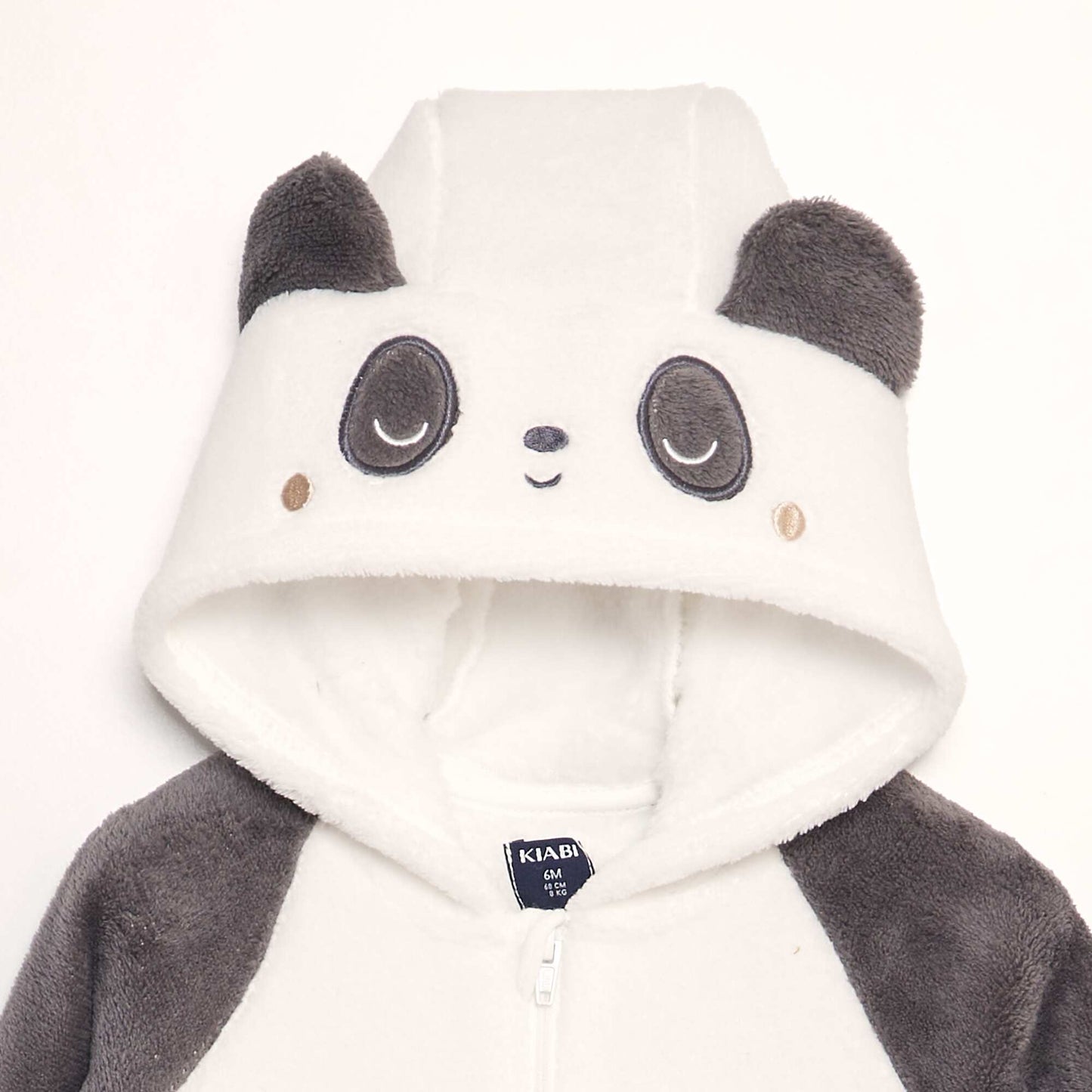 Combinaison polaire 'panda' Blanc/gris