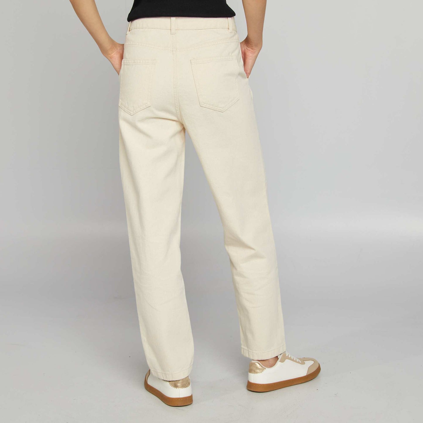 Pantalon straight en coton Blanc