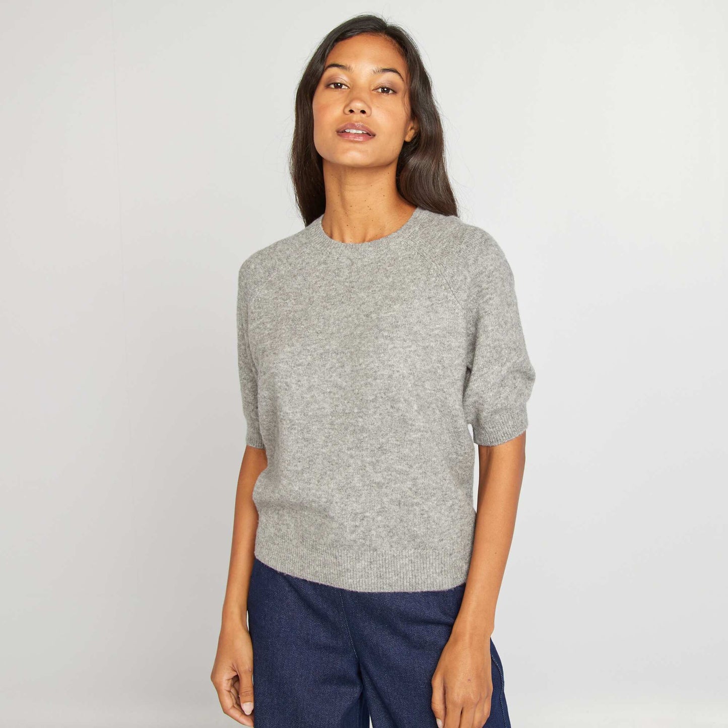 Pull manches courtes Gris