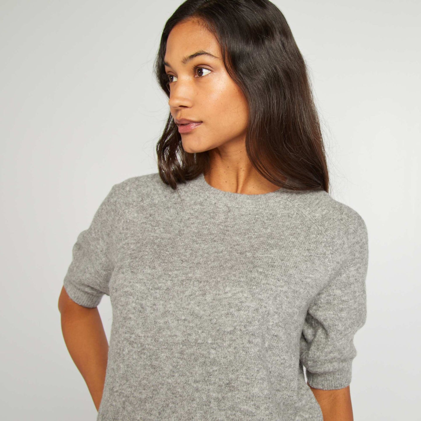 Pull manches courtes Gris