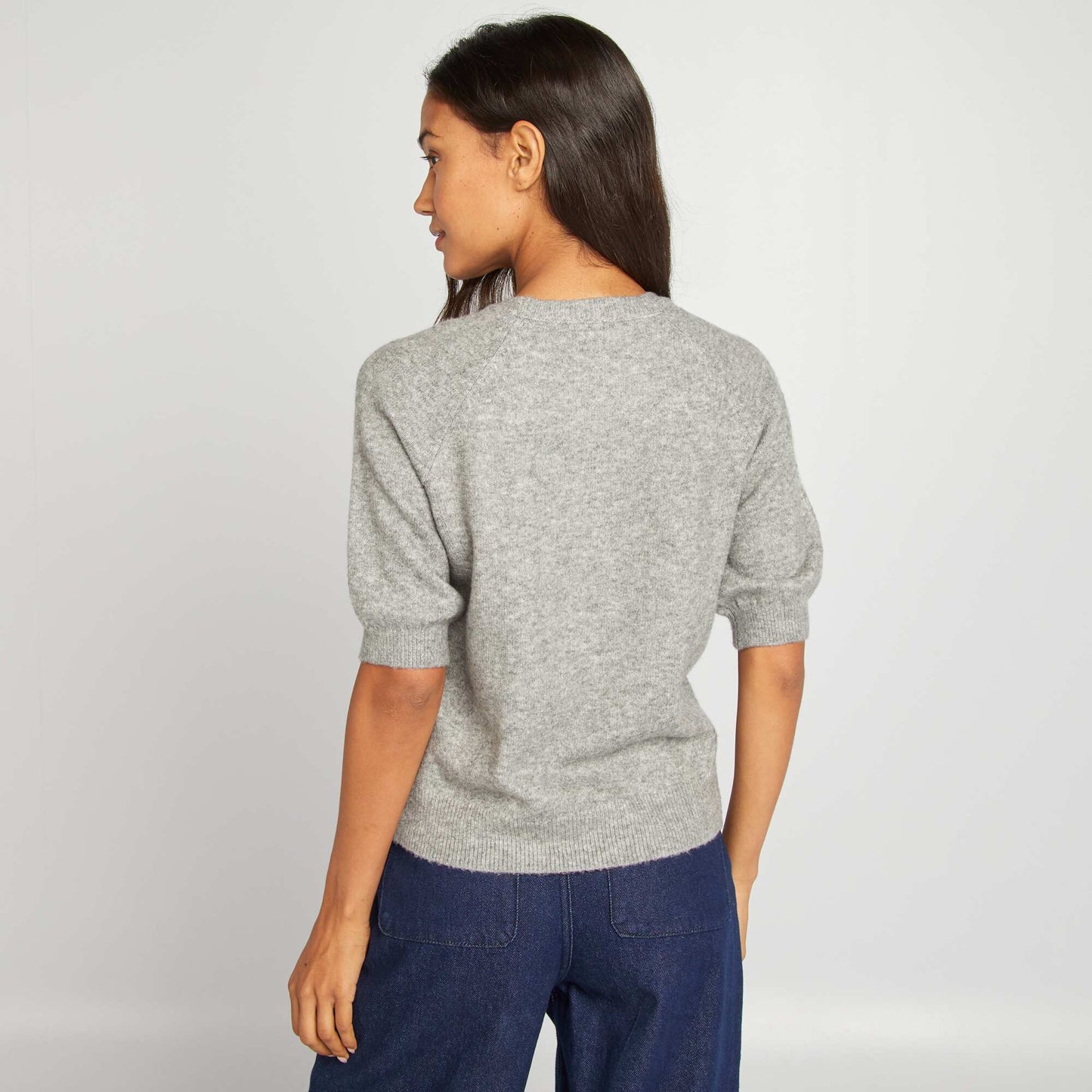 Pull manches courtes Gris