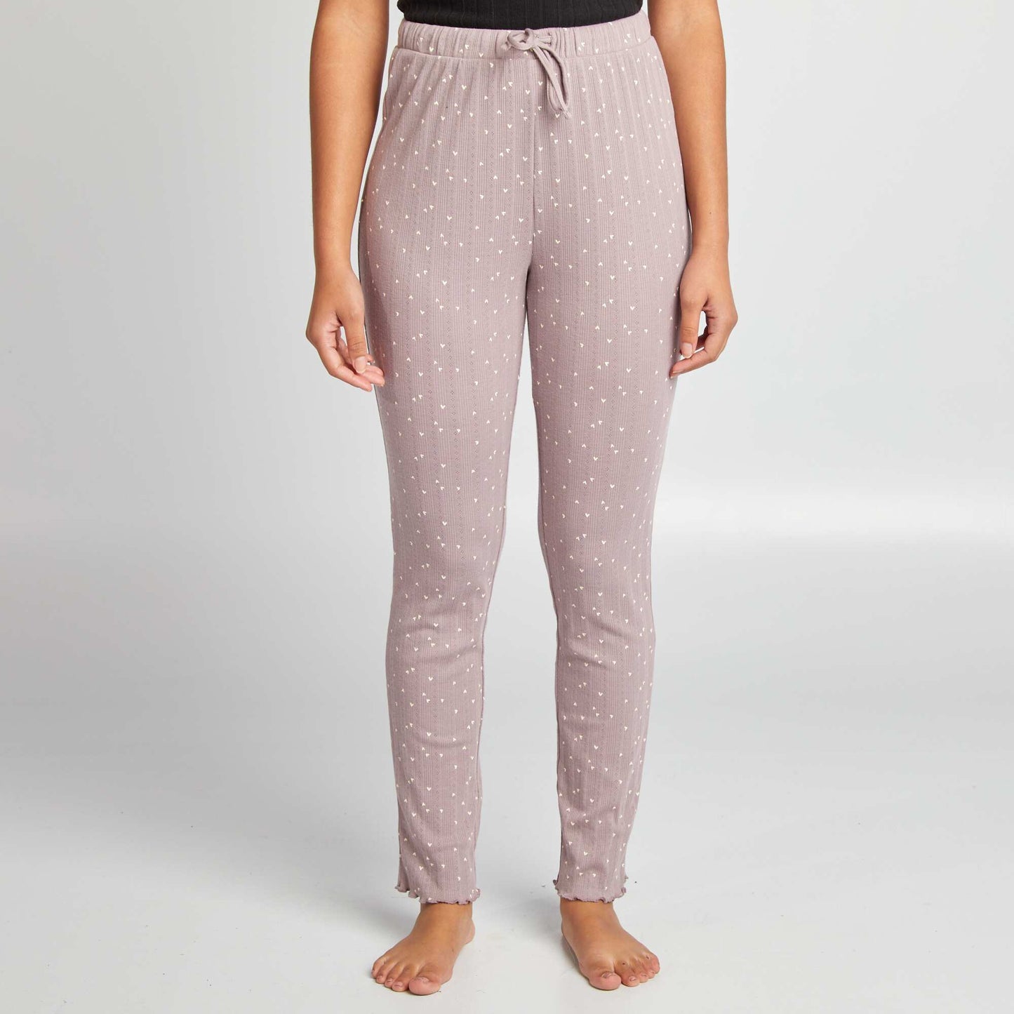 Pantalon de pyjama imprimé en maille pointelle Violet