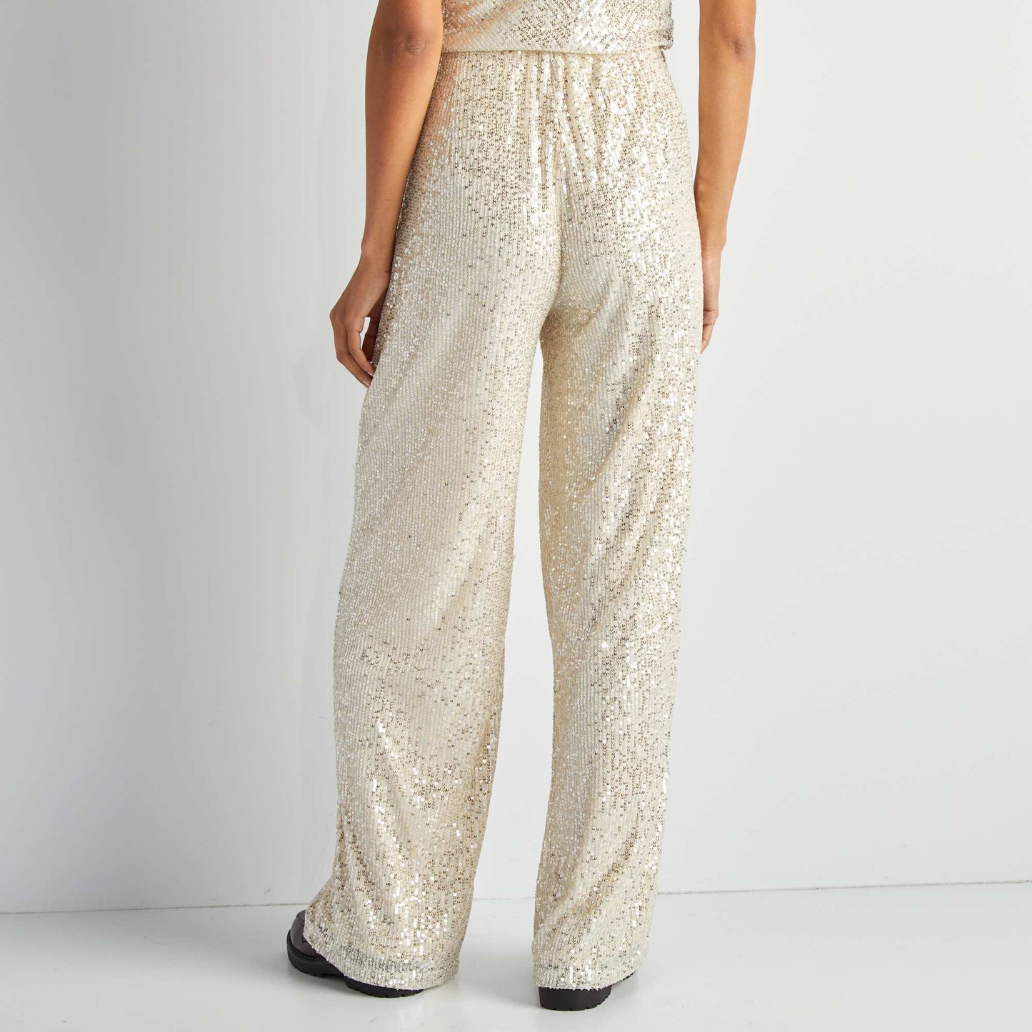 Pantalon de fêtes en sequins Champagne