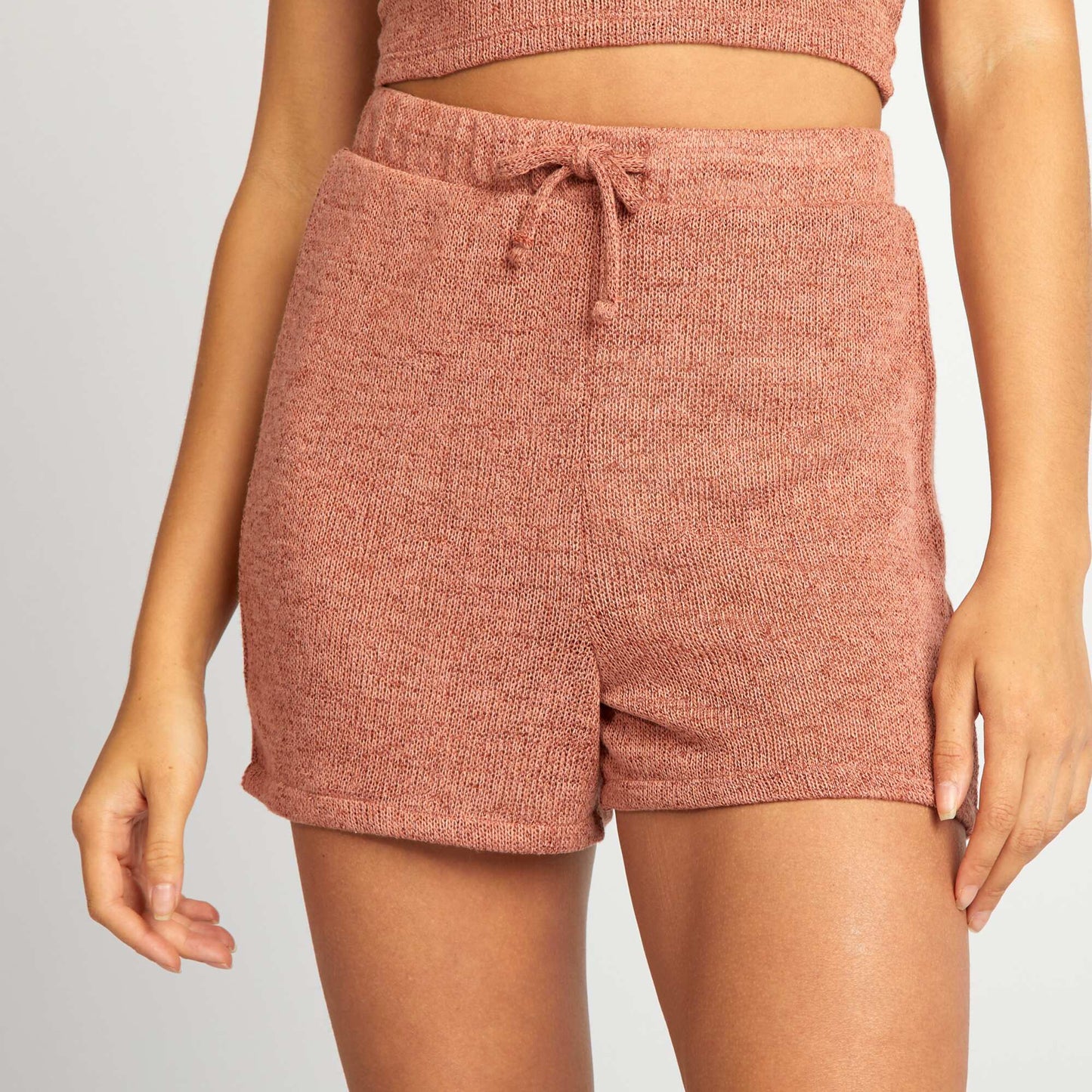 Short effet tricot Marron