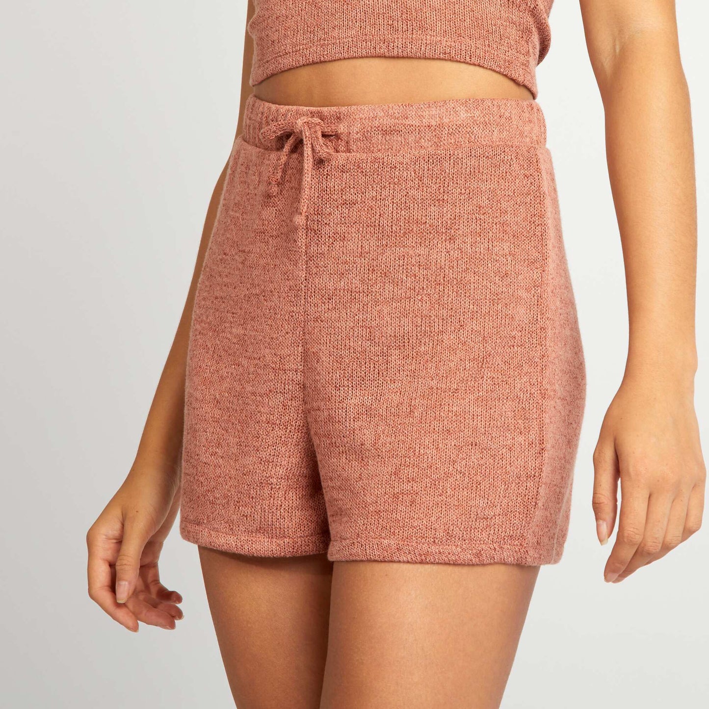 Short effet tricot Marron