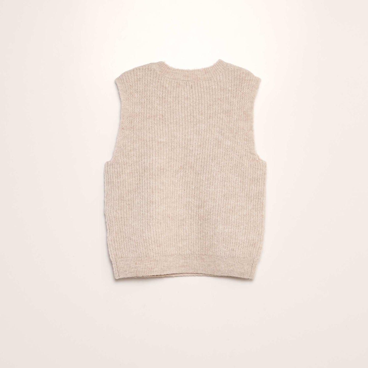 Pull en maille sans manches Beige