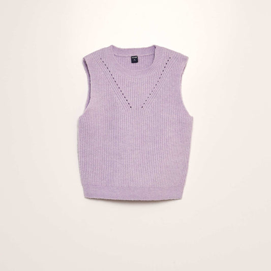 Pull en maille sans manches Violet