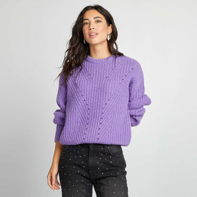 Pull en maille grosse jauge Violet