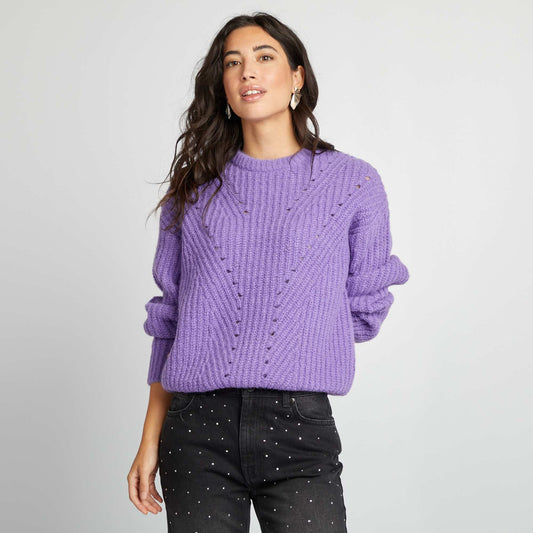 Pull en maille grosse jauge Violet