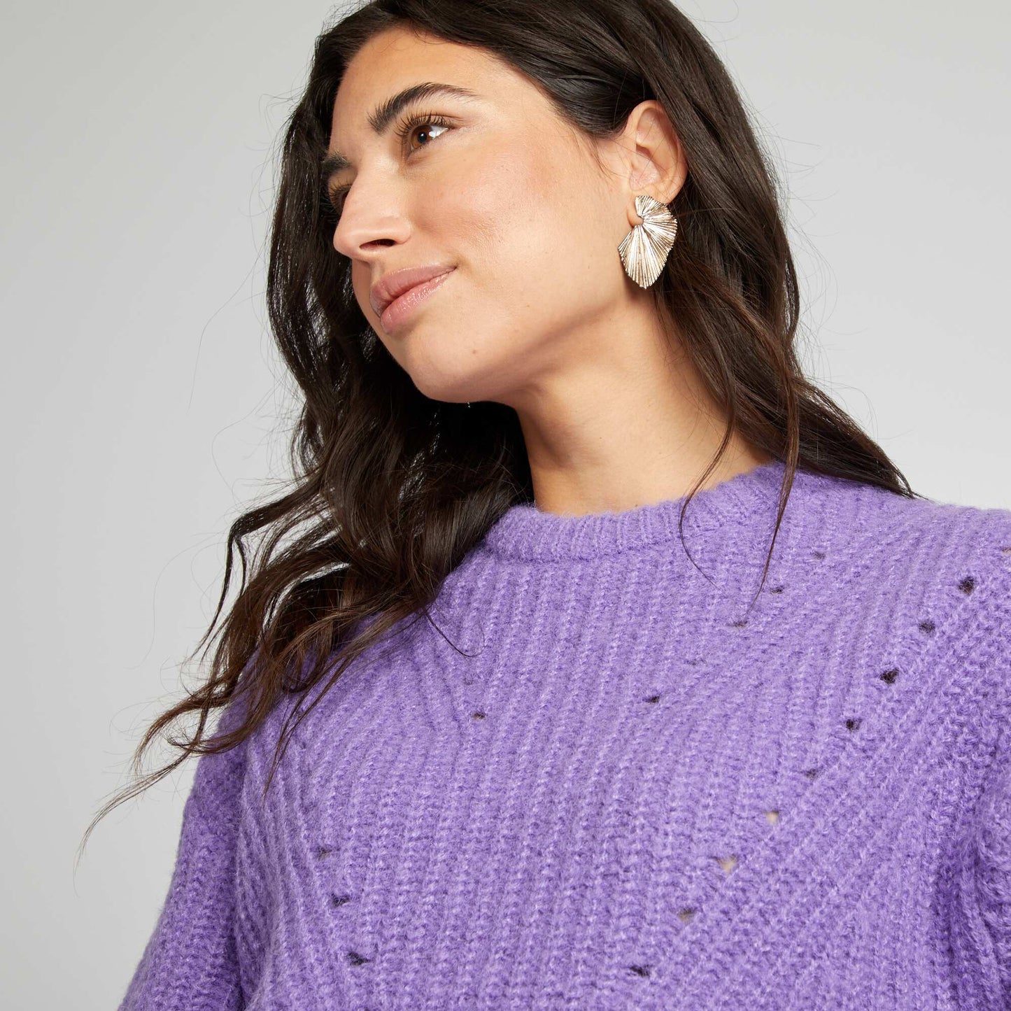 Pull en maille grosse jauge Violet