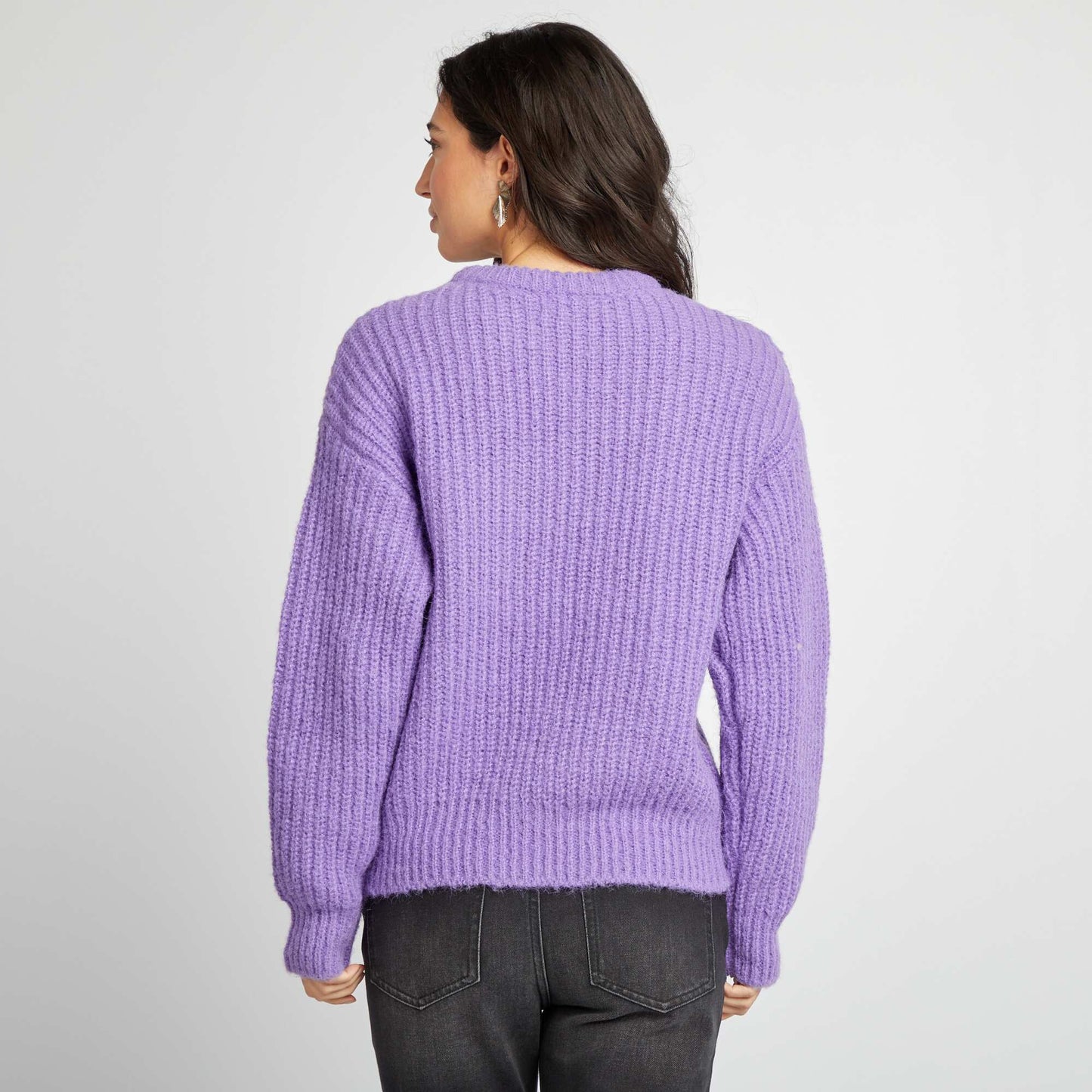 Pull en maille grosse jauge Violet