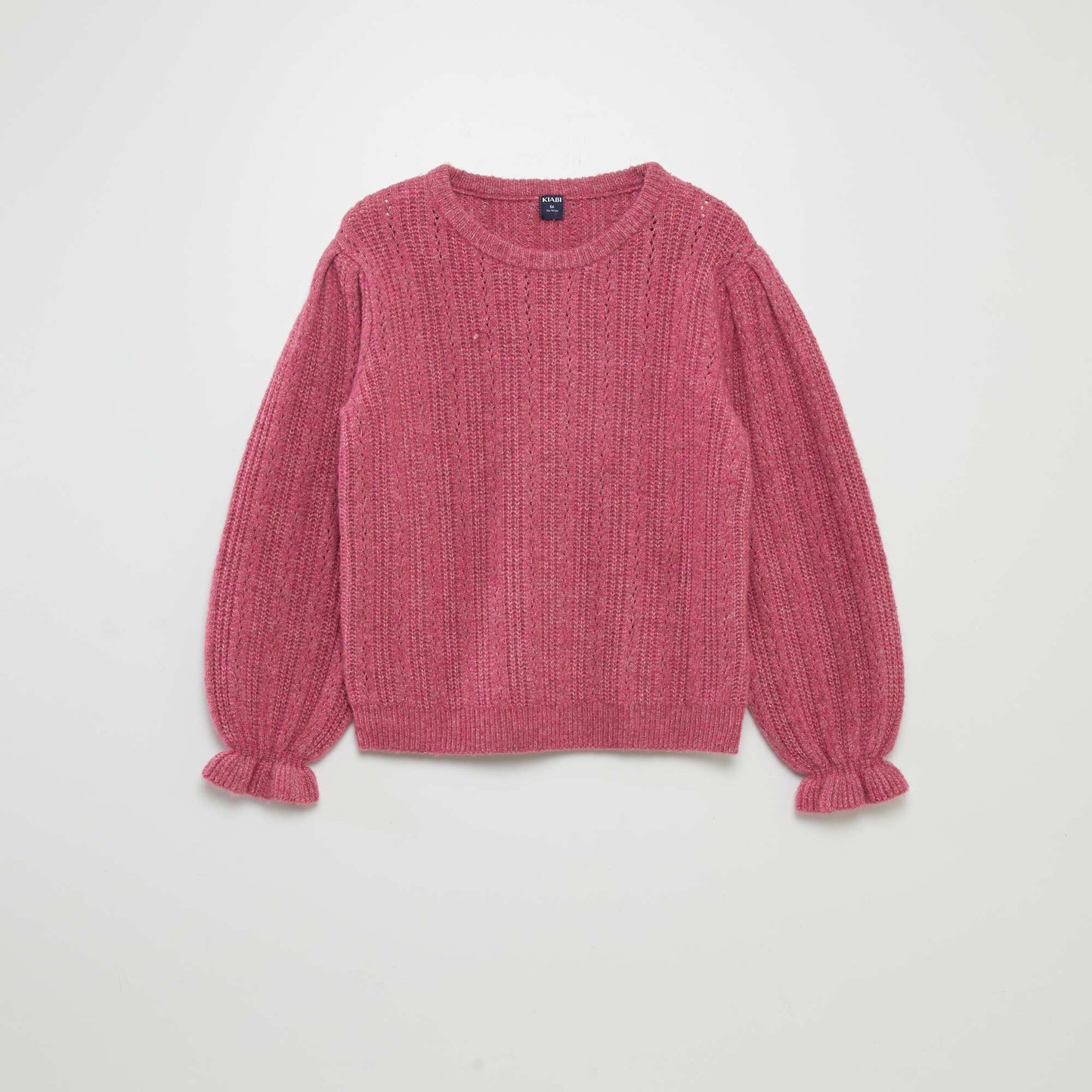 Pull en maille pointelle Rose