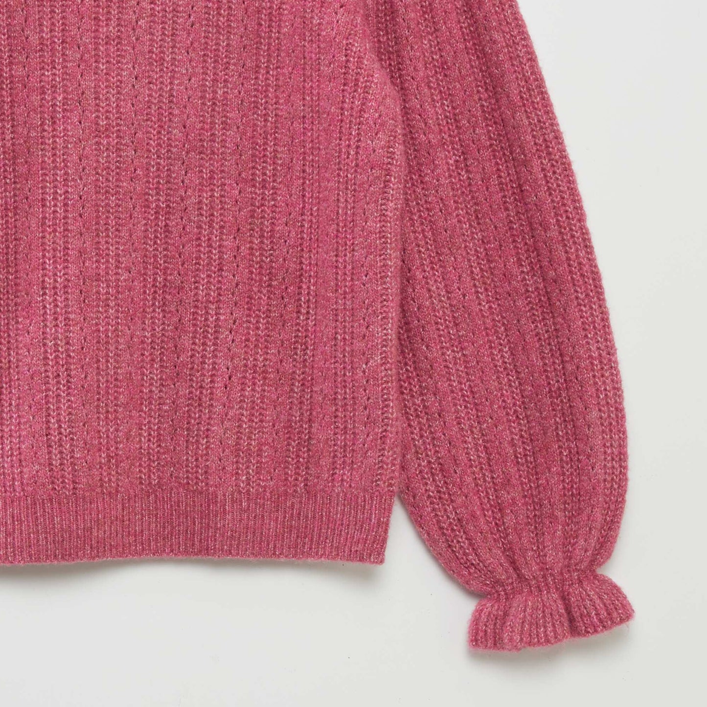 Pull en maille pointelle Rose