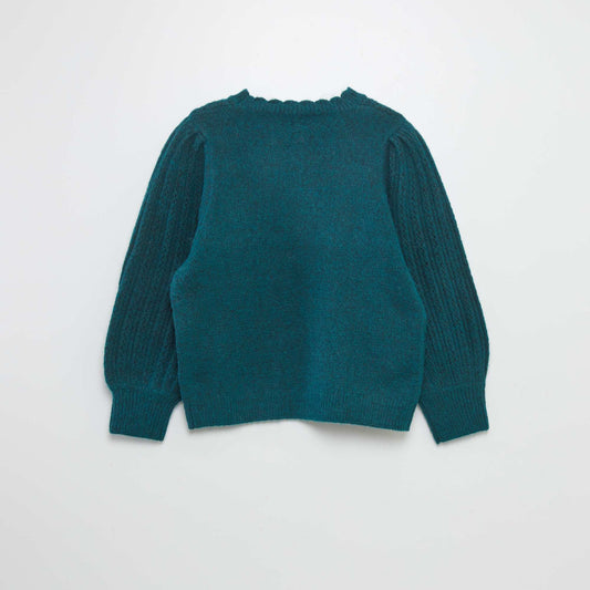 Pull en maille fantaisie vert