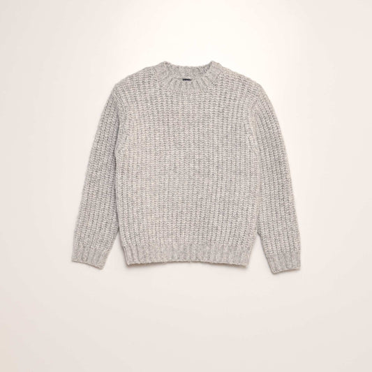 Pull en maille grosse jauge Gris