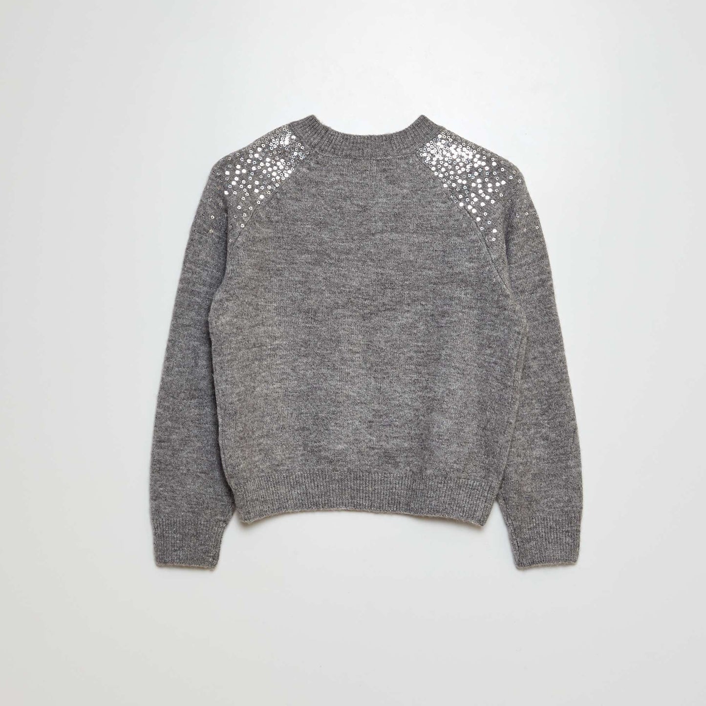 Pull avec sequins fantaisies Gris