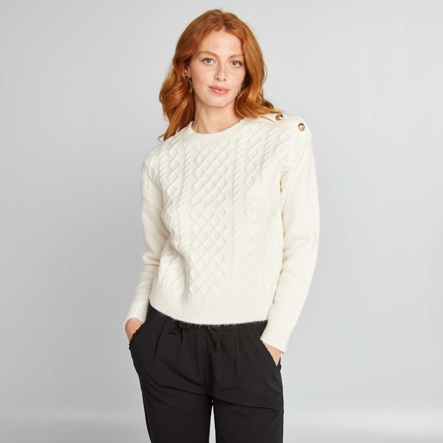 Pull en maille grosse jauge Blanc