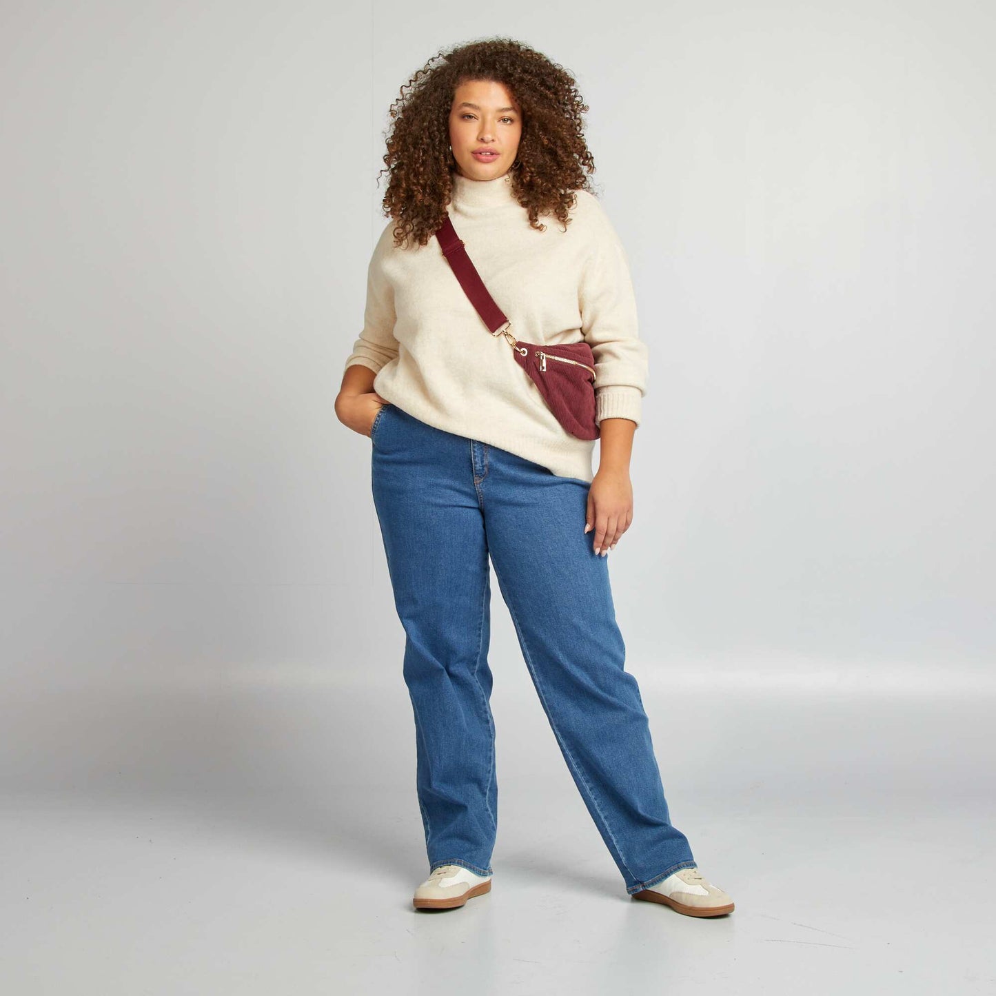 Pull long maille douce Beige