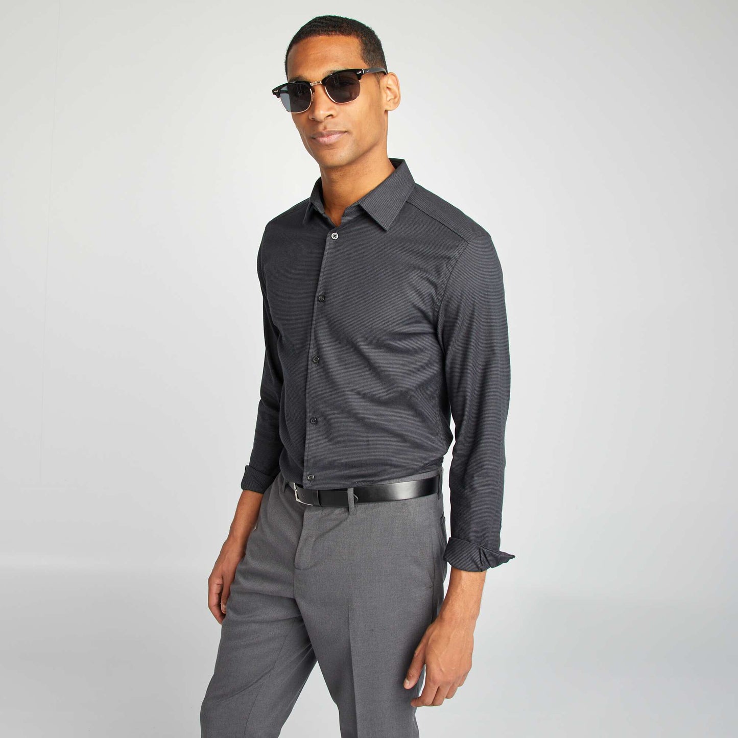 Chemise slim fluide Noir