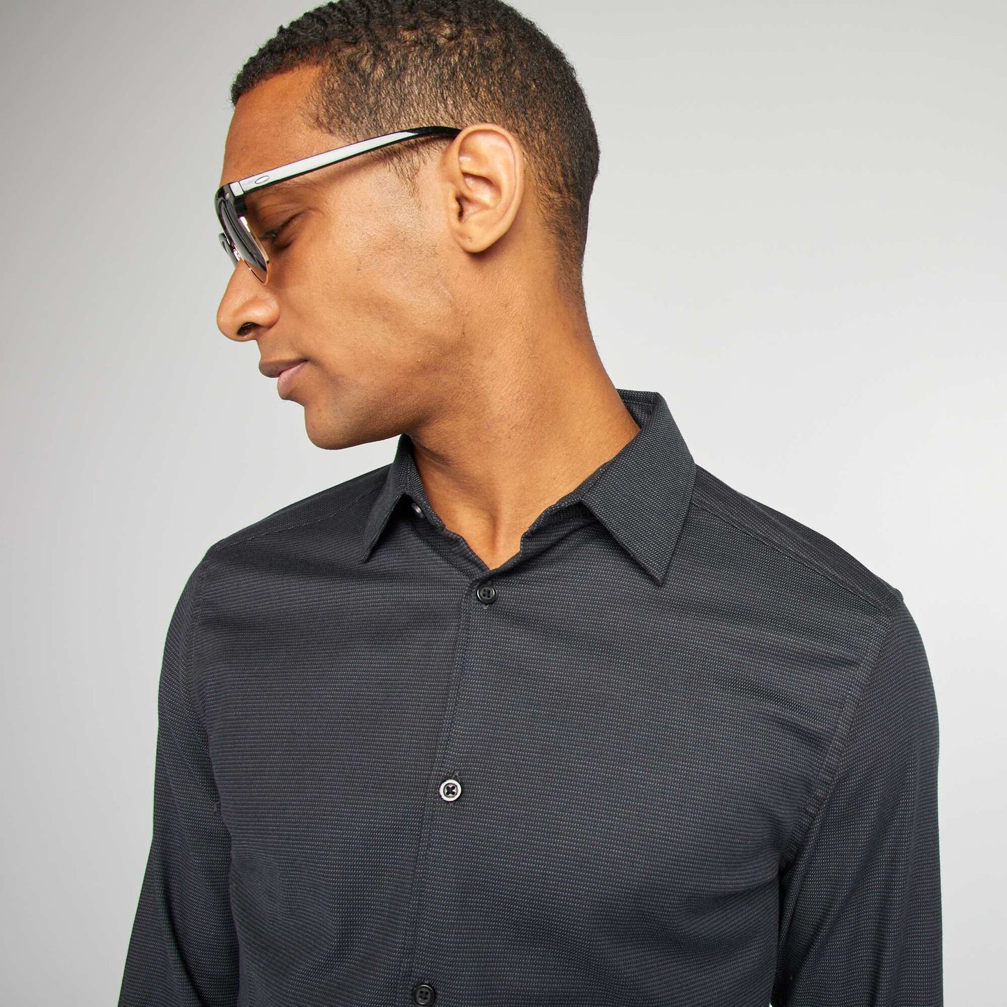 Chemise slim fluide Noir