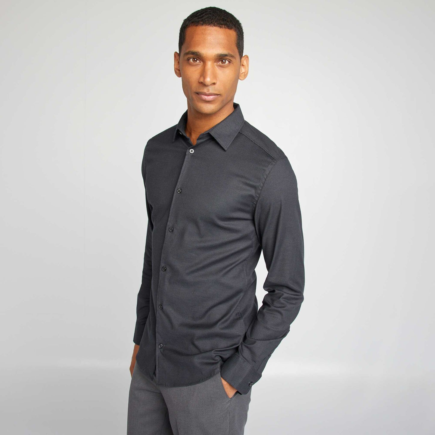 Chemise slim fluide Noir