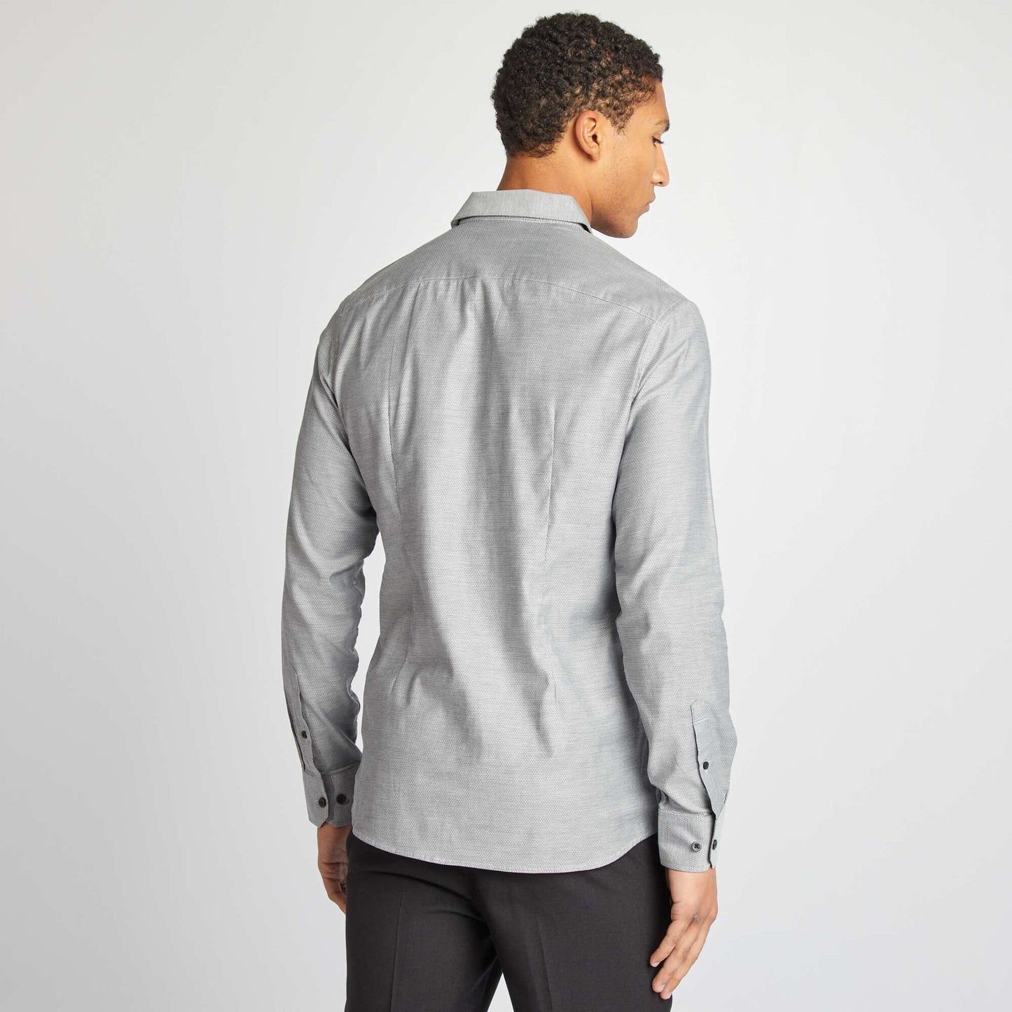 Chemise coupe droite à motif Gris