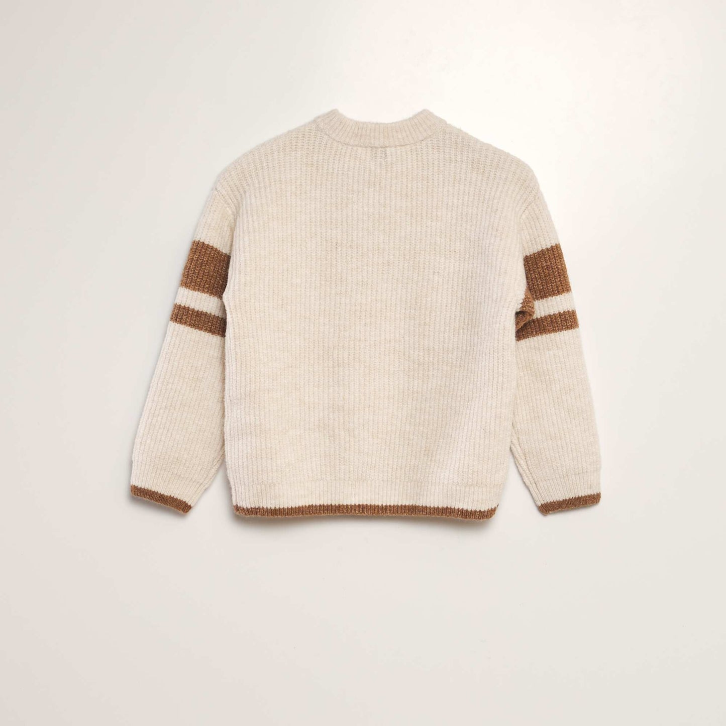 Pull en maille épaisse à col rond Beige