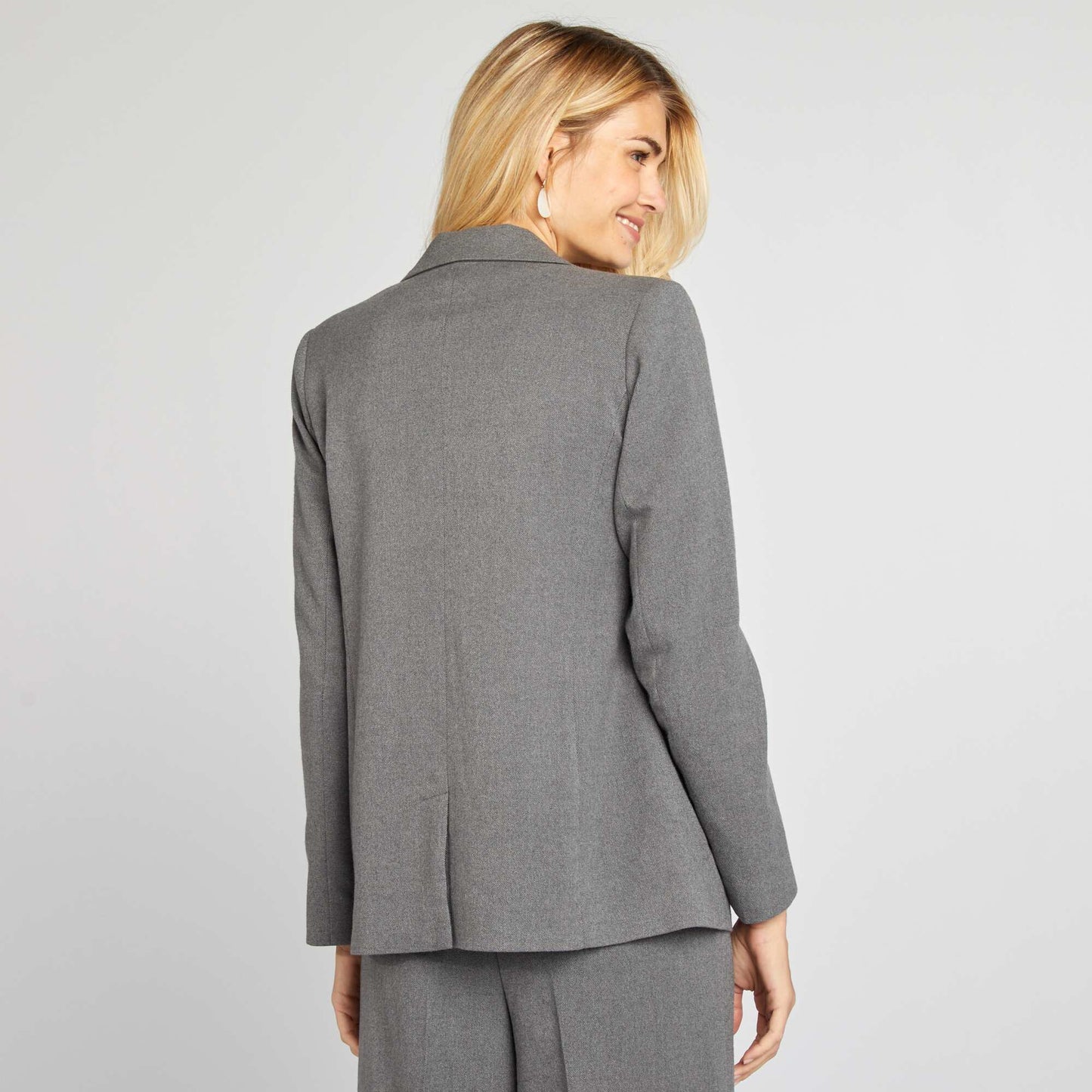 Veste blazer en flanelle Gris