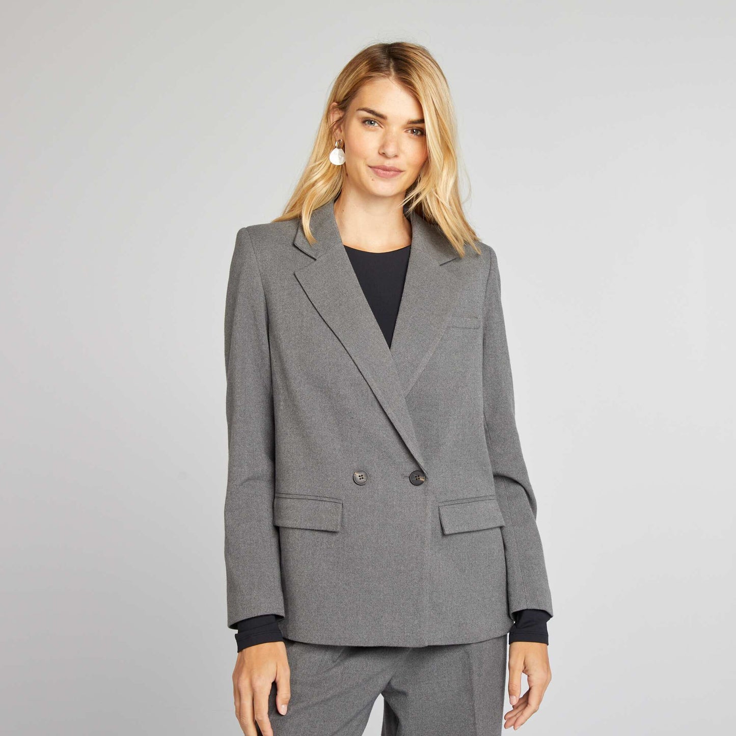 Veste blazer en flanelle Gris