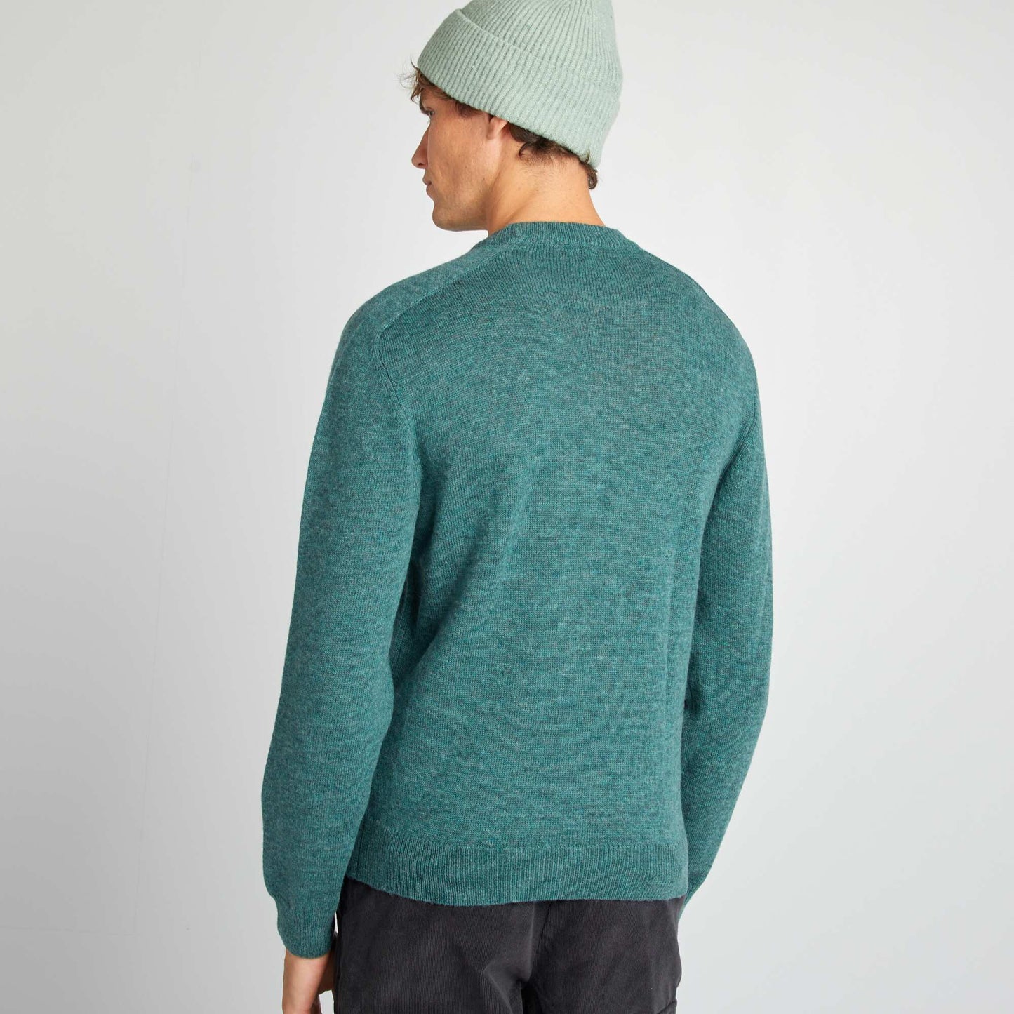 Pull en laine à col rond Vert