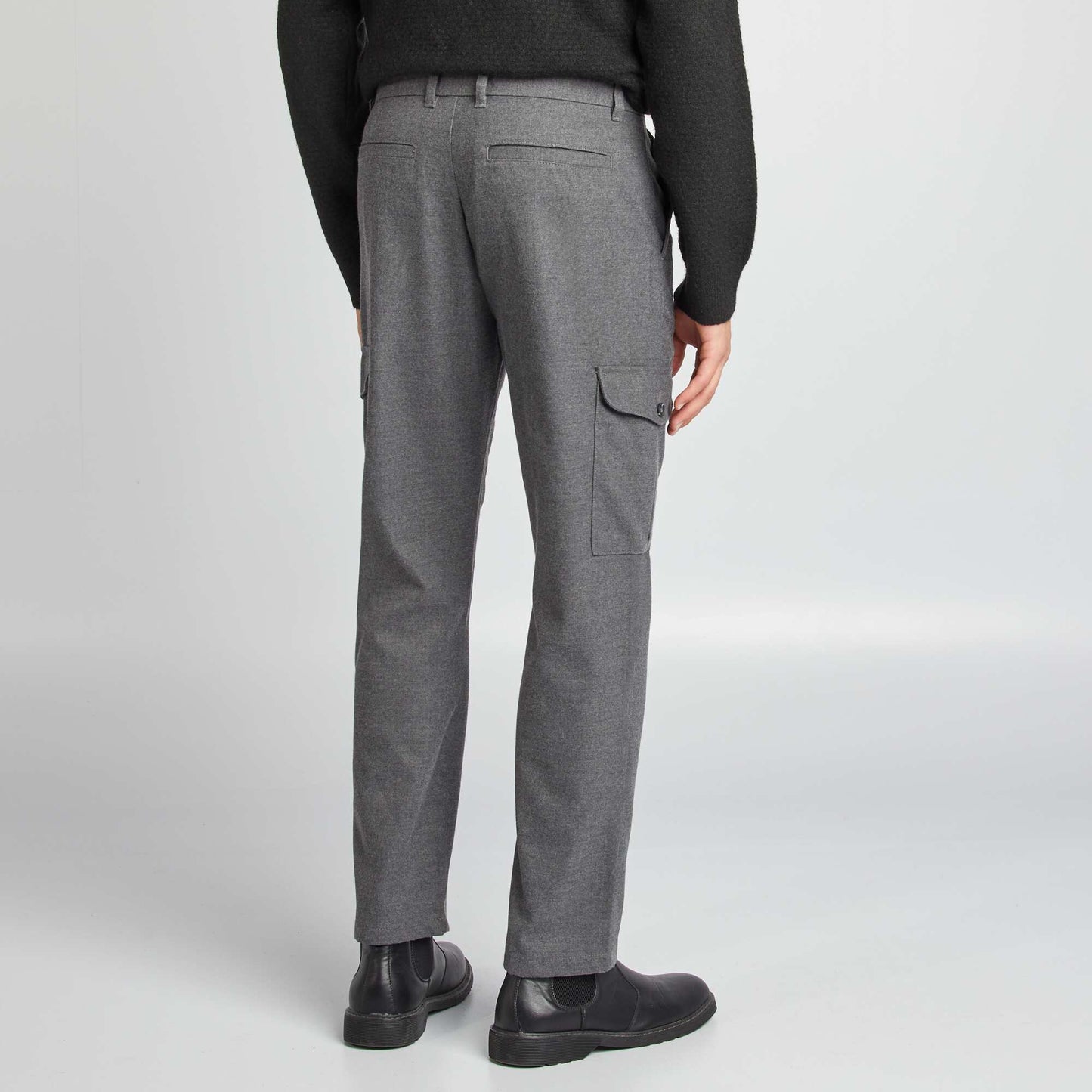 Pantalon fuselé en flanelle Gris clair