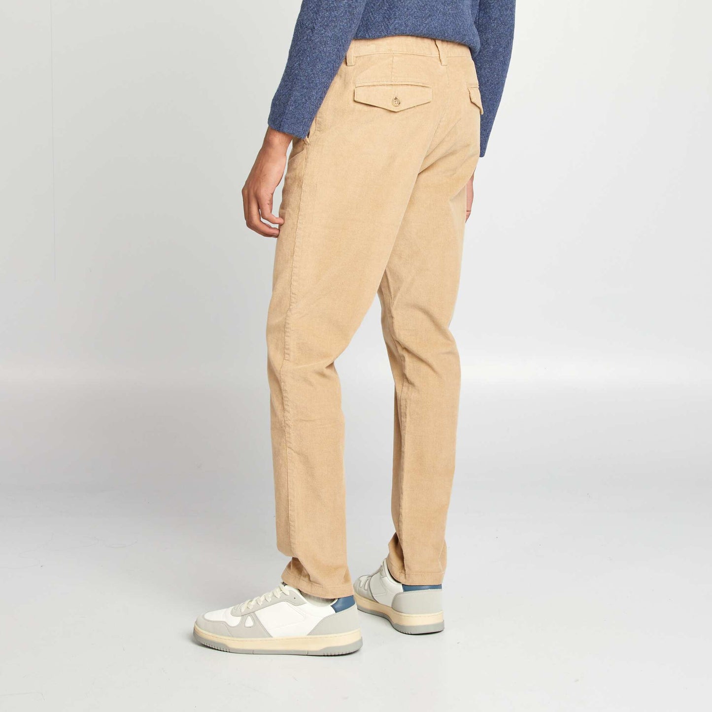 Pantalon chino droit velours Beige