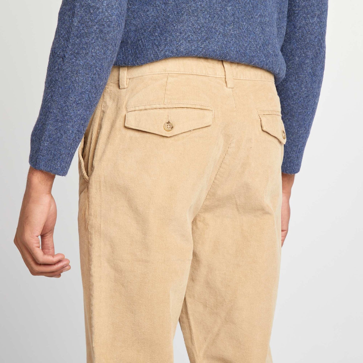 Pantalon chino droit velours Beige