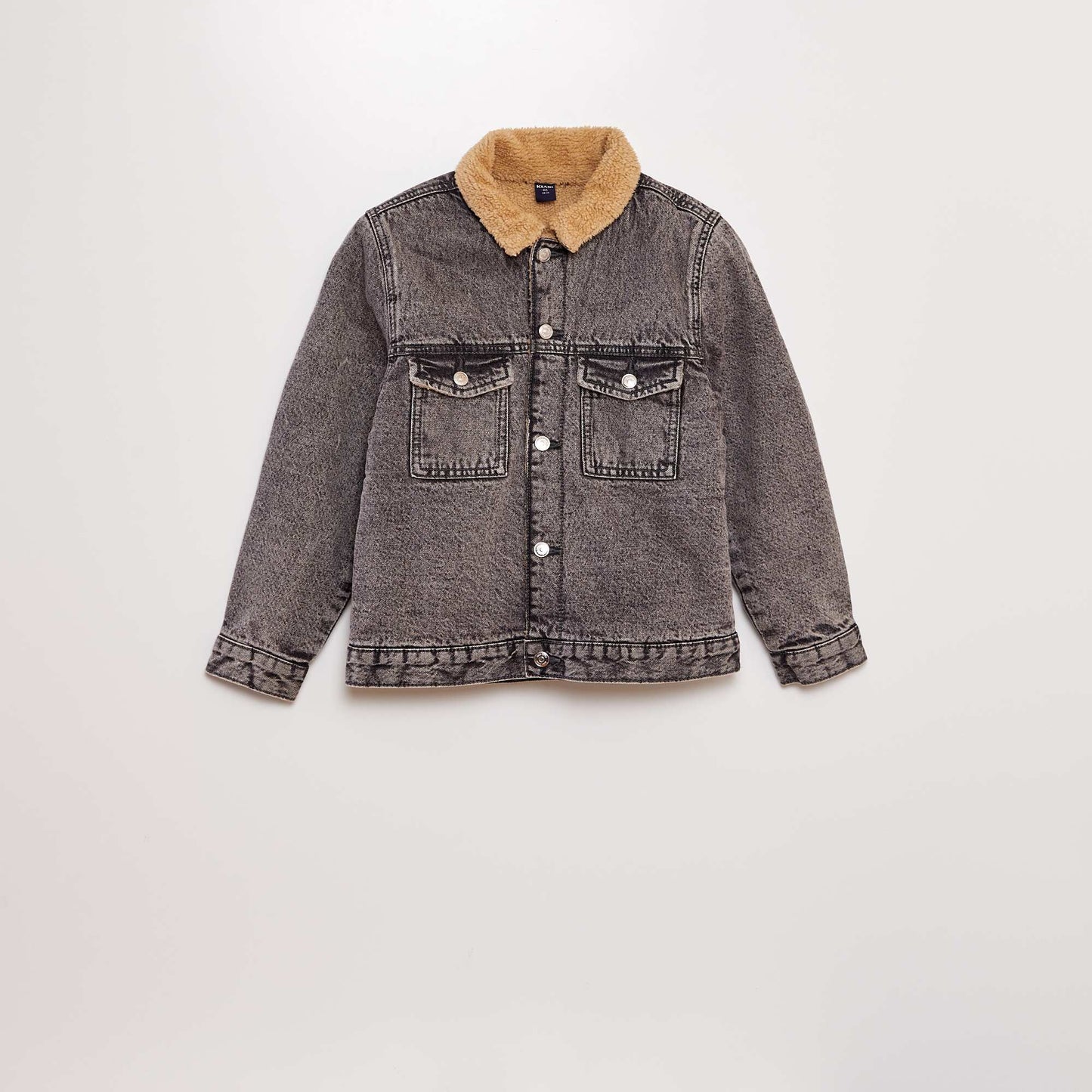 Blouson en jean et sherpa Gris