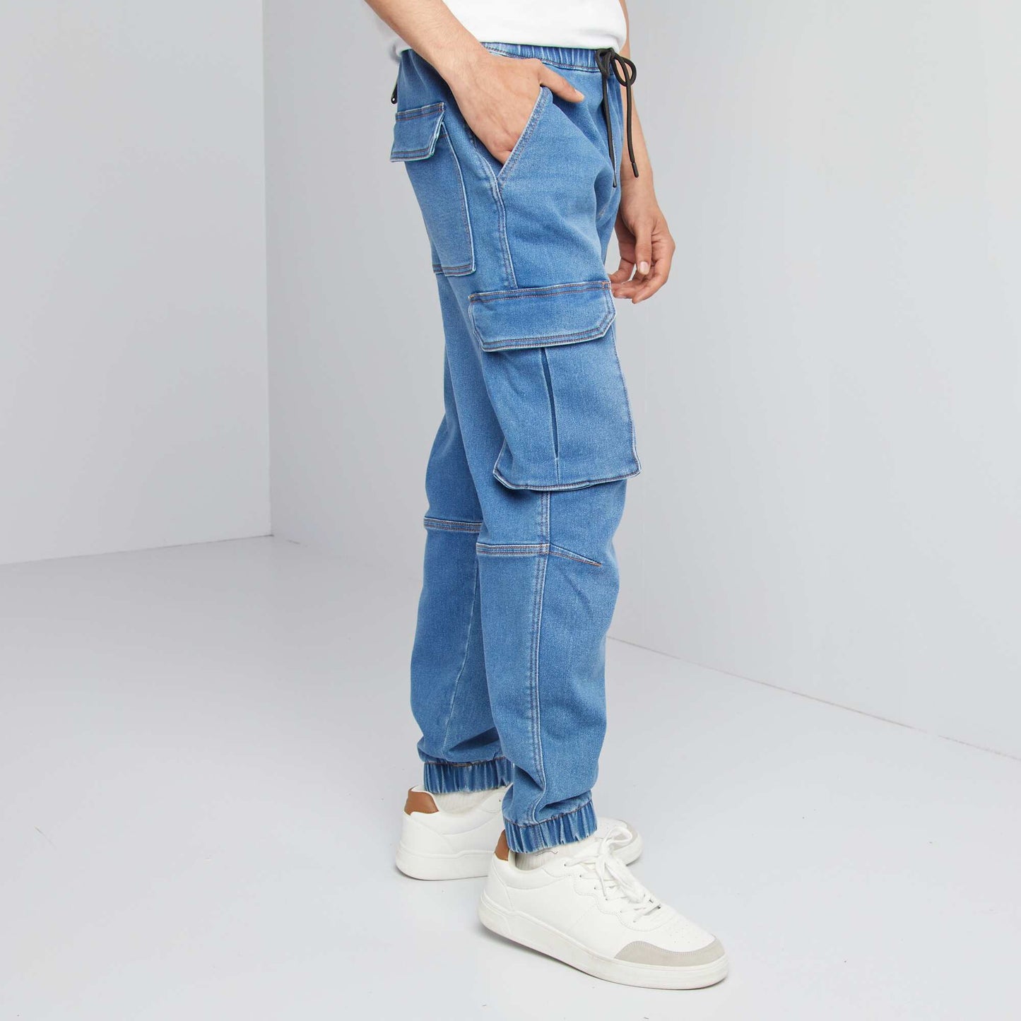 Pantalon jogger en denim Bleu