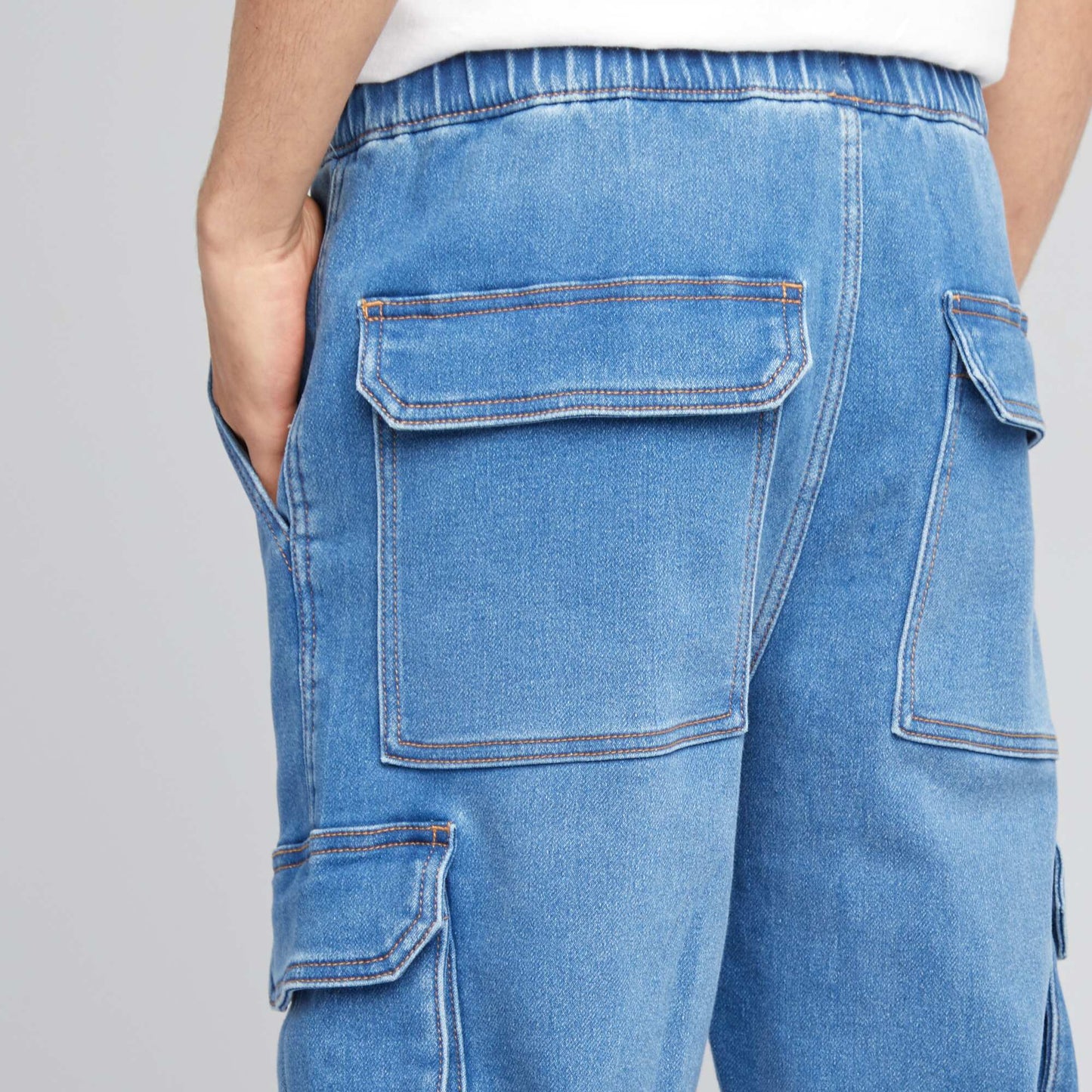 Pantalon jogger en denim Bleu