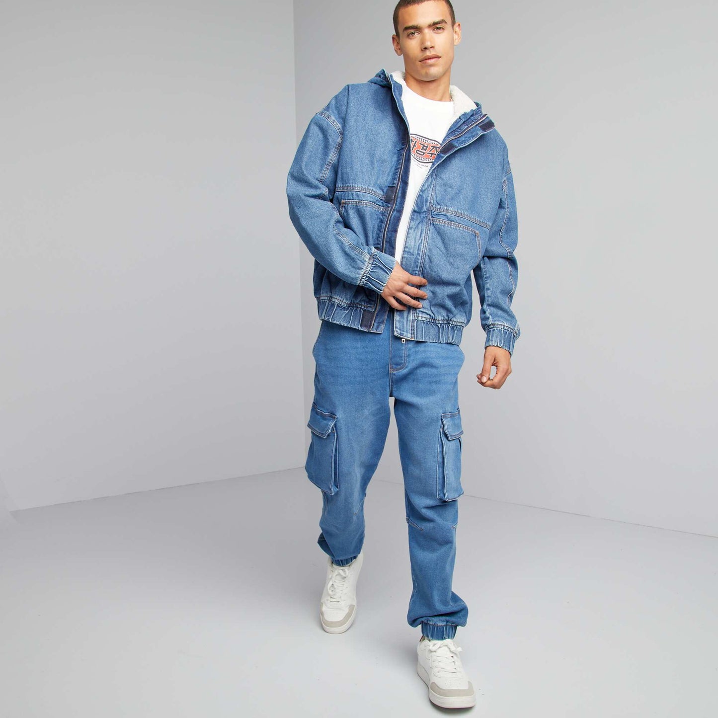 Blouson en jean avec intérieur sherpa Stone