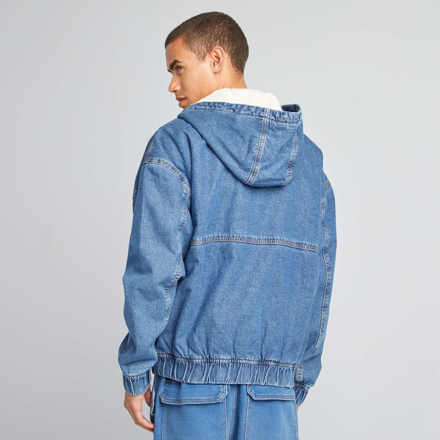 Blouson en jean avec intérieur sherpa Stone