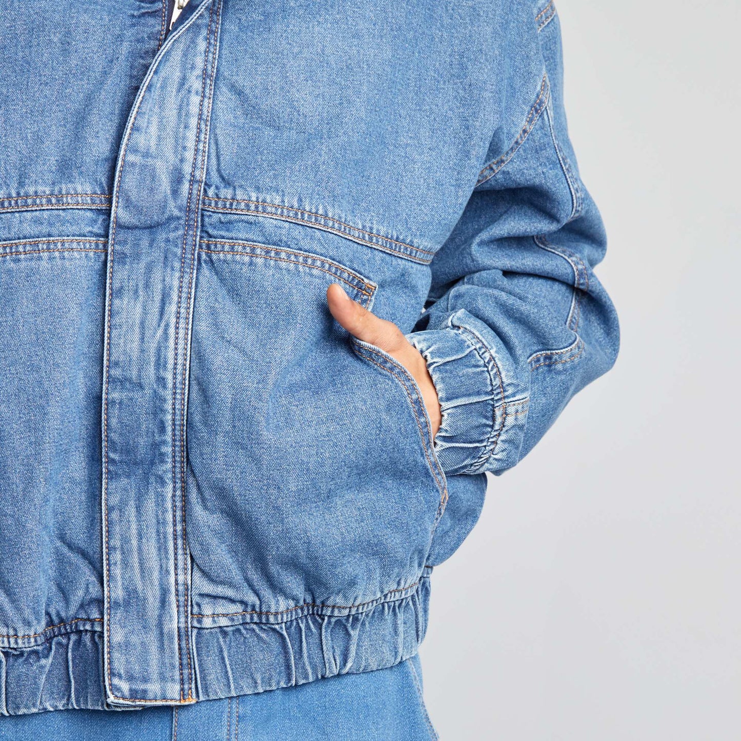 Blouson en jean avec intérieur sherpa Stone