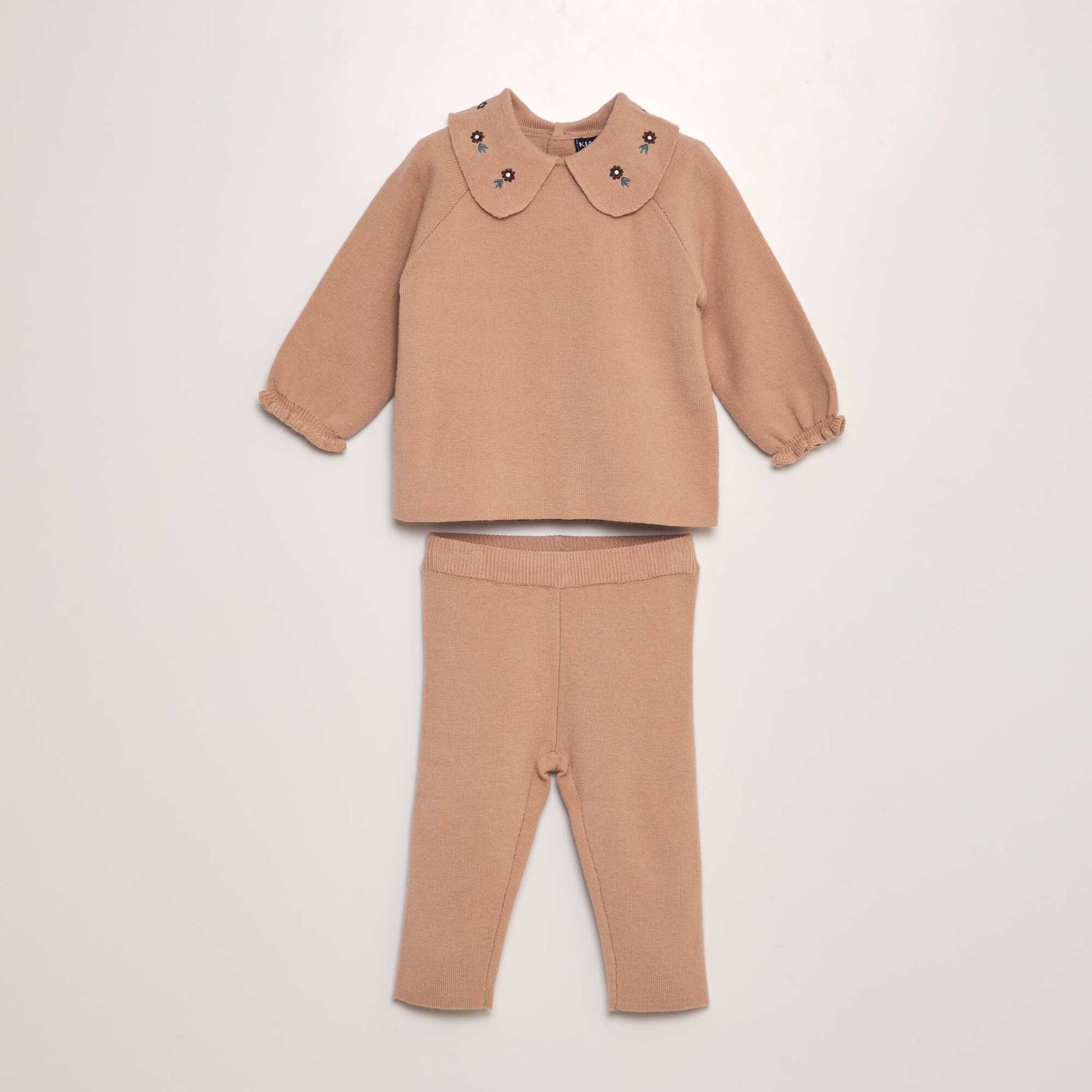 Ensemble pull + pantalon en maille compact - 2 pièces Rose