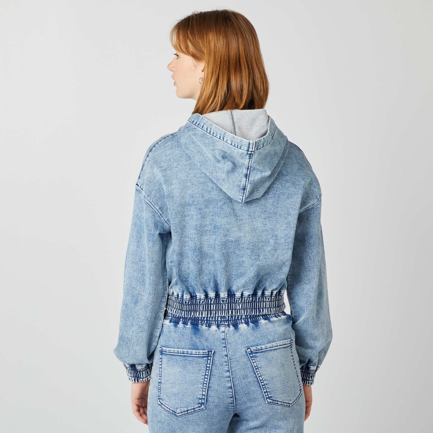 Sweat à capuche en denim Stone