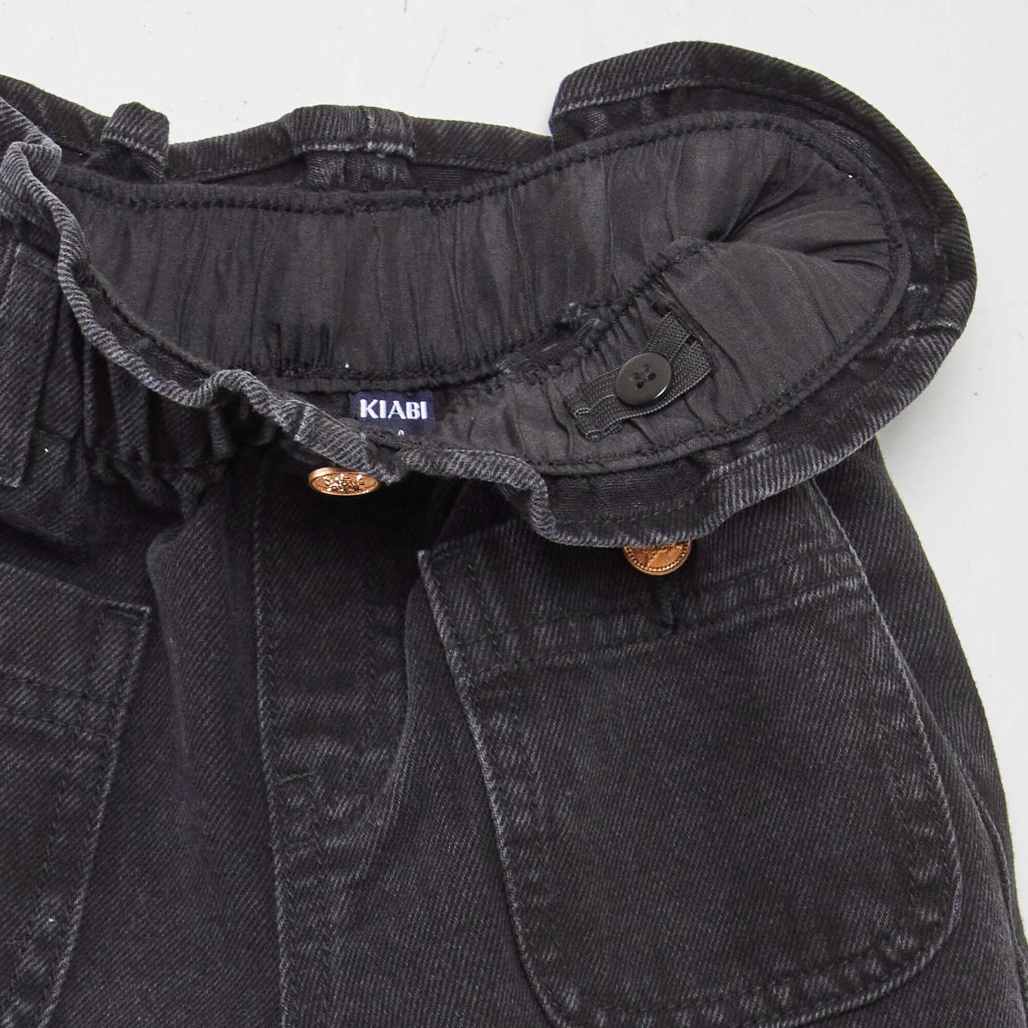 Pantalon denim coupe mom Noir