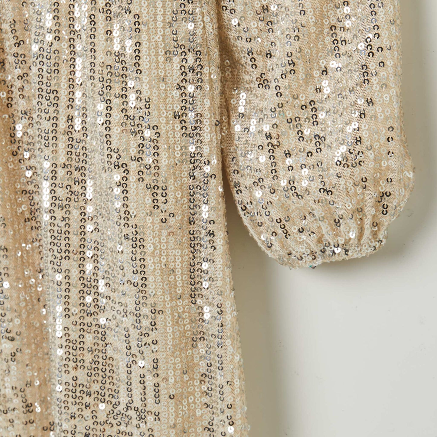 Robe en sequins + chouchou assorti Champagne