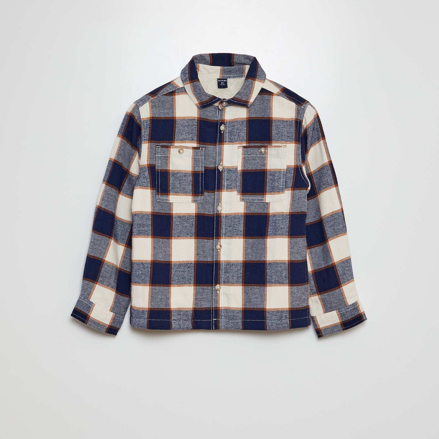 Chemise en flanelle à carreaux Bleu