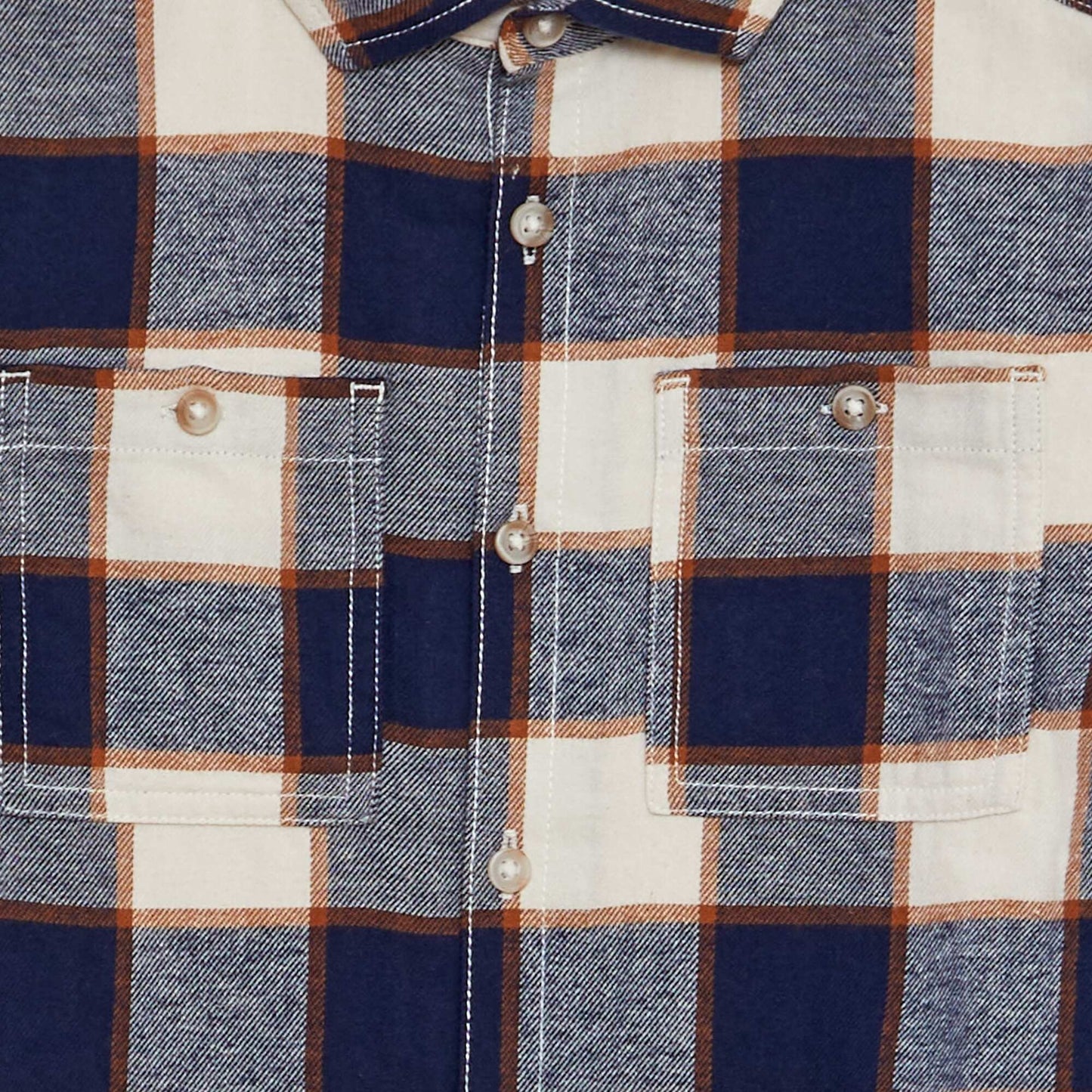 Chemise en flanelle à carreaux Bleu